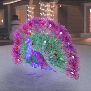 Holiday Living 3ft LED Multicolor Twinkling Peacock Holiday Decoration Christmas
